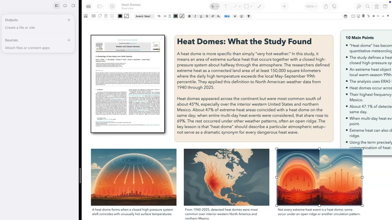 A tutorial, with a demo video, in which an AI agent reads a selected scientific PDF, writes a plain-English summary, generates illustrations, and arranges all of it on a Curio idea space.