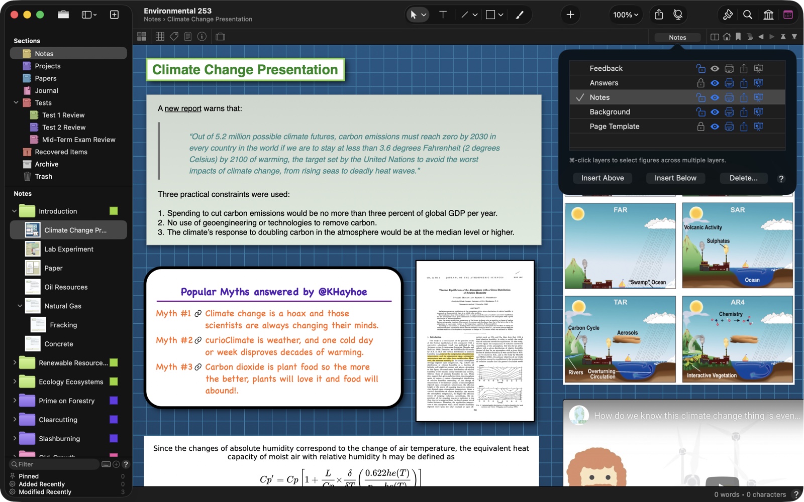 A Curio idea space with markdown notes, a mind map, images, and a kanban board arranged on a freeform canvas.