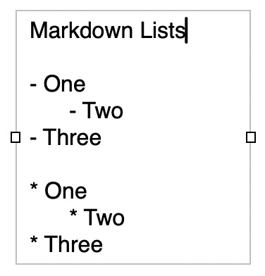 MarkdownDashedListRaw